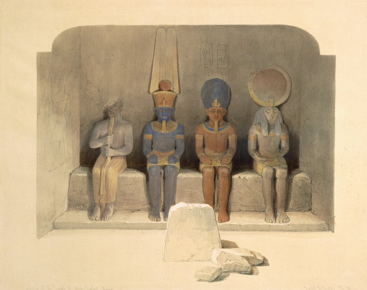 Abu Simbel templomának szentélye, Egyiptomból és Núbiából, 1. köt alkotó: David Roberts
