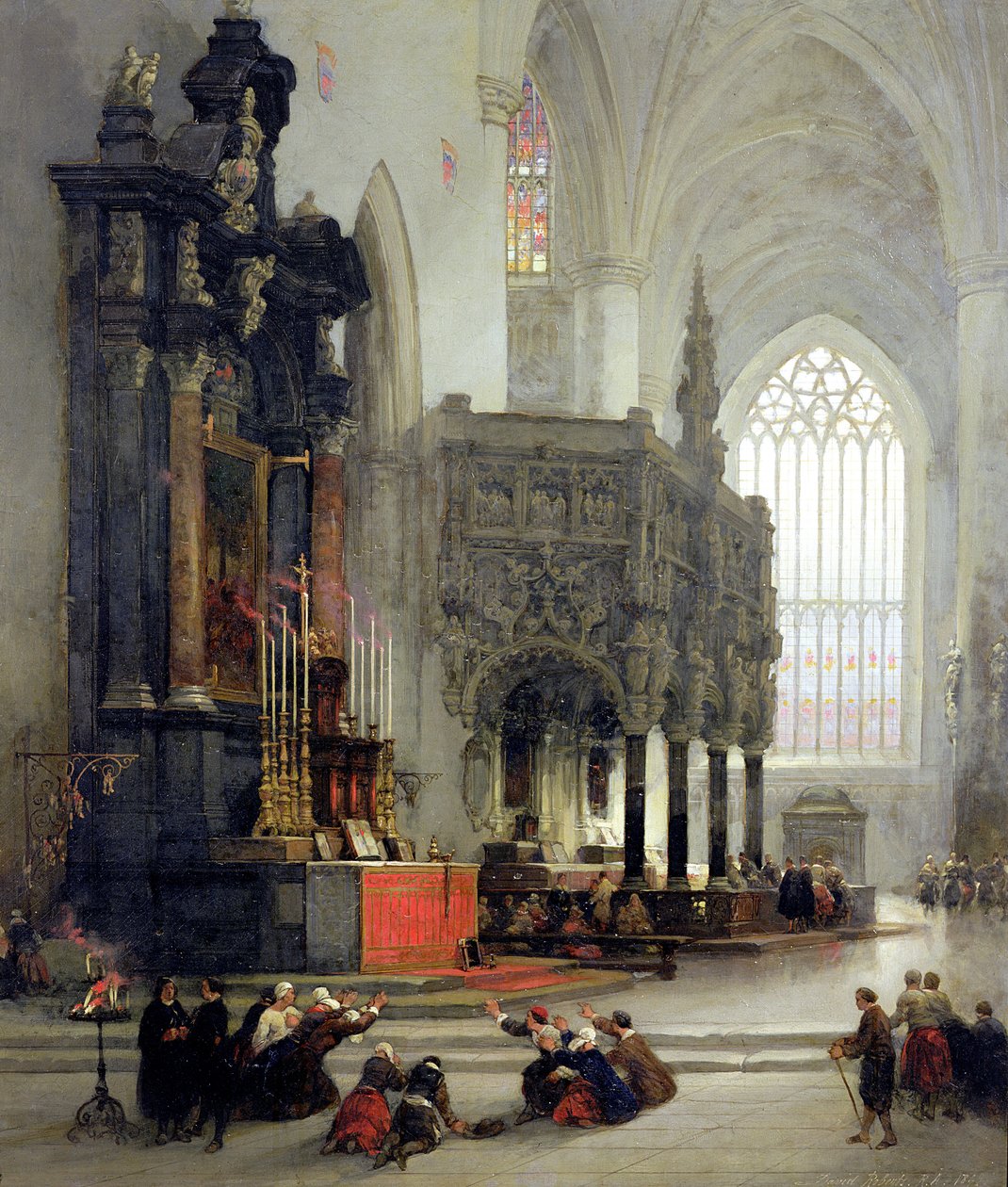 Szent Gomar-szentély Lierre-ben, Belgiumban, 1849 alkotó: David Roberts