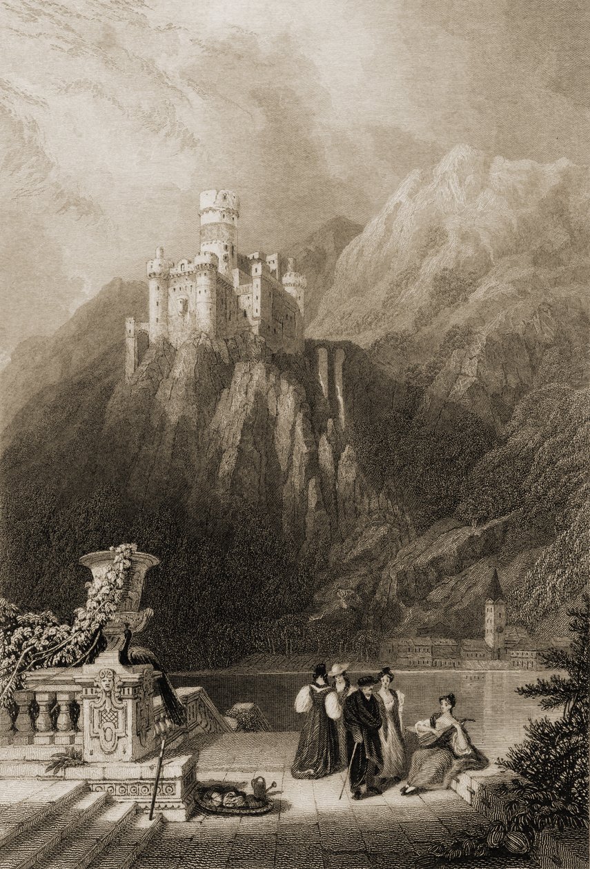 Thurnburg kastély, metszet: J.T. Willmore, 1840-ben megjelent „The Pilgrims of the Rhine” illusztrációja alkotó: David Roberts