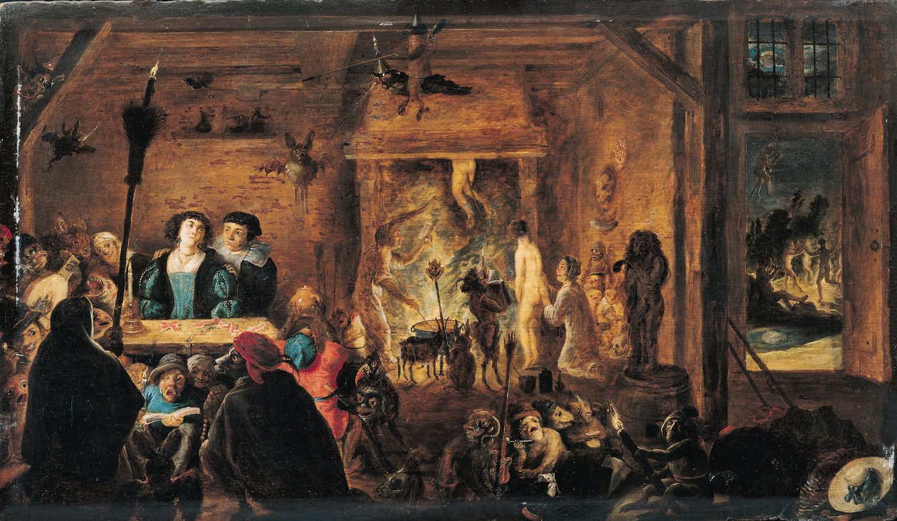 A varázslat jelenete, 1633 alkotó: David Teniers the Younger