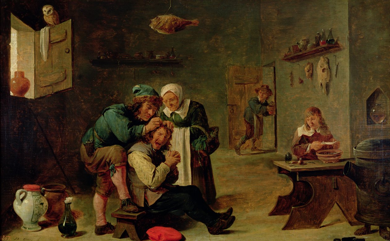 Sebészeti műtét (olaj) alkotó: David Teniers the Younger