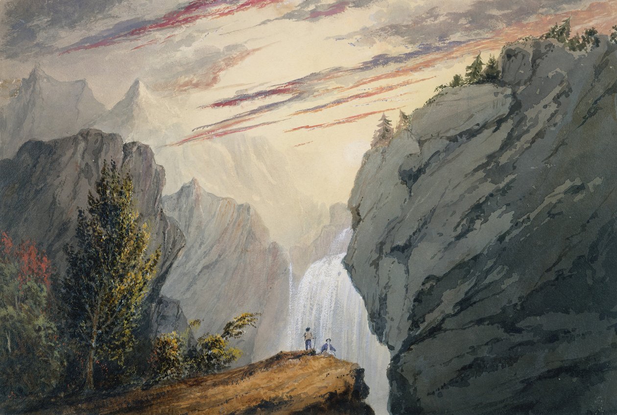 A vízesésnél kb. 1850. alkotó: David Claypoole Johnston