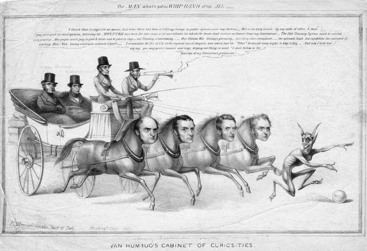 Van Humbug érdekességek kabinetje, 1837 körül alkotó: David Claypoole Johnston