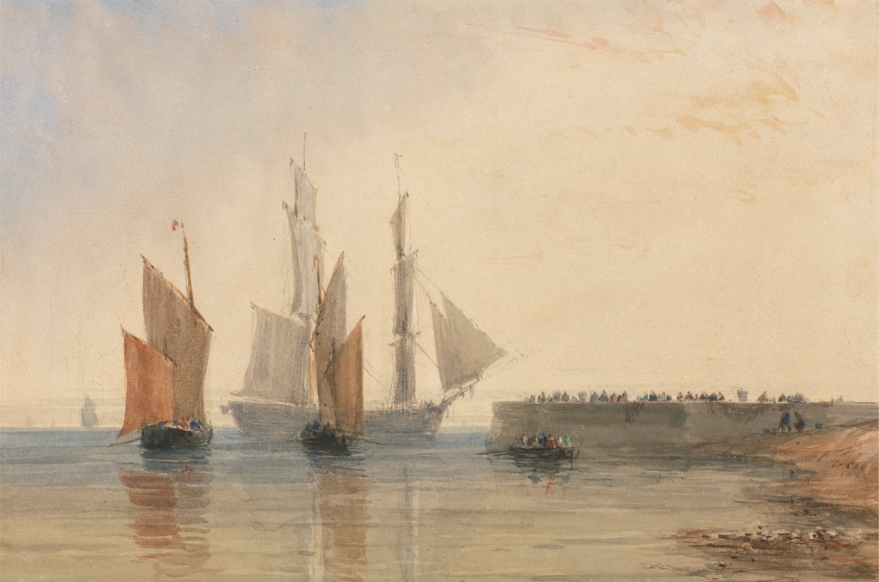 Calais kikötőjének bejárata alkotó: David Cox