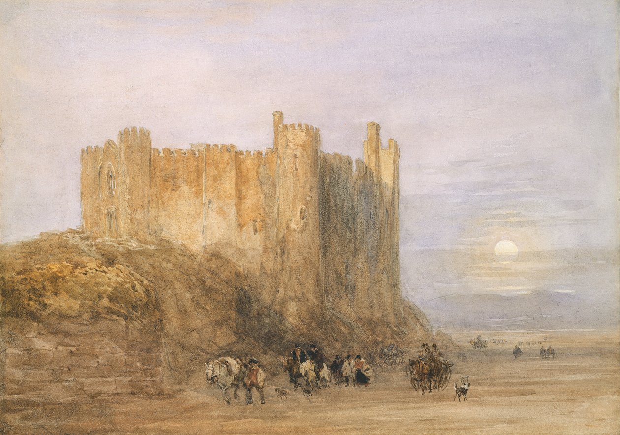 Laugharne kastély, 1849 (wc papíron) alkotó: David Cox