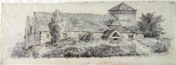Llanfair Church, Észak-Wales, 1813 körül alkotó: David Cox