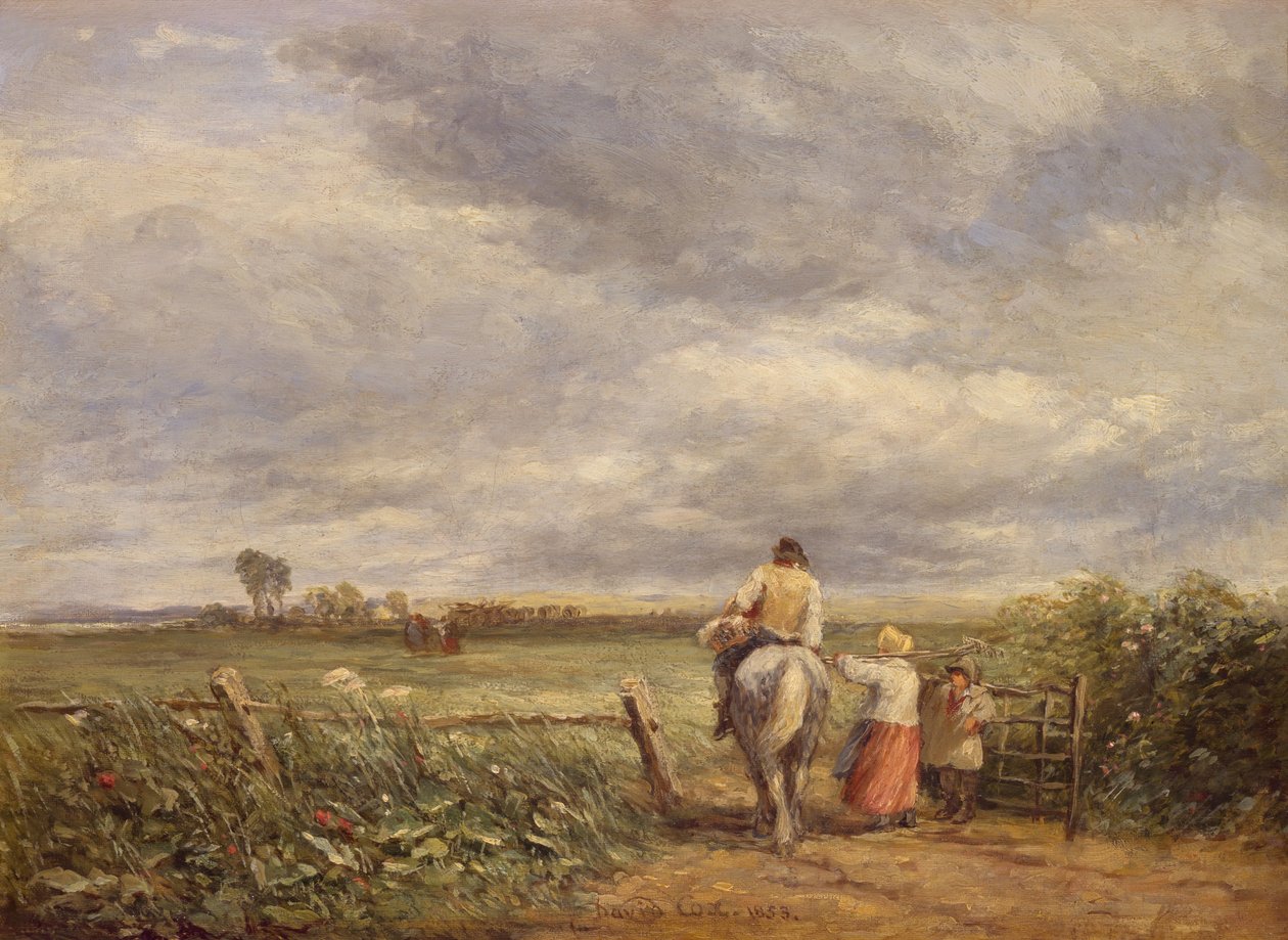 A szénaföldre megy, 1853. alkotó: David Cox the elder