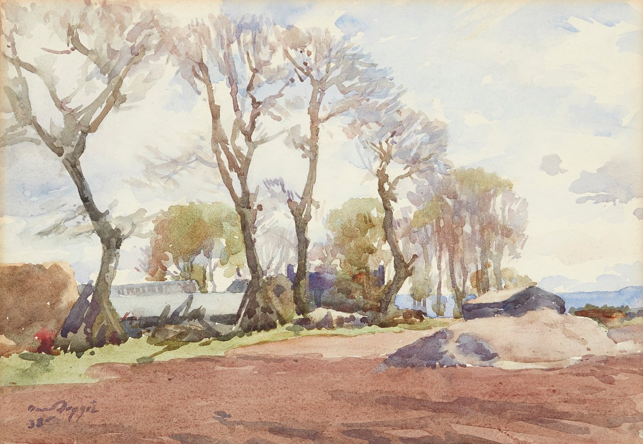 Téli fák (akvarell) alkotó: David Foggie
