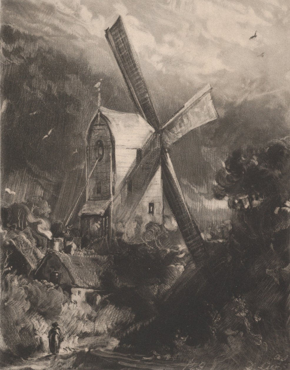 Malom Brighton mellett, 1829. alkotó: David Lucas