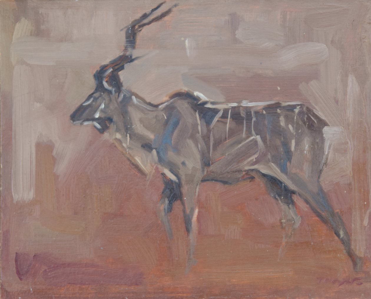 Kudu bika, 2018 (olaj, tábla) alkotó: David Mayer