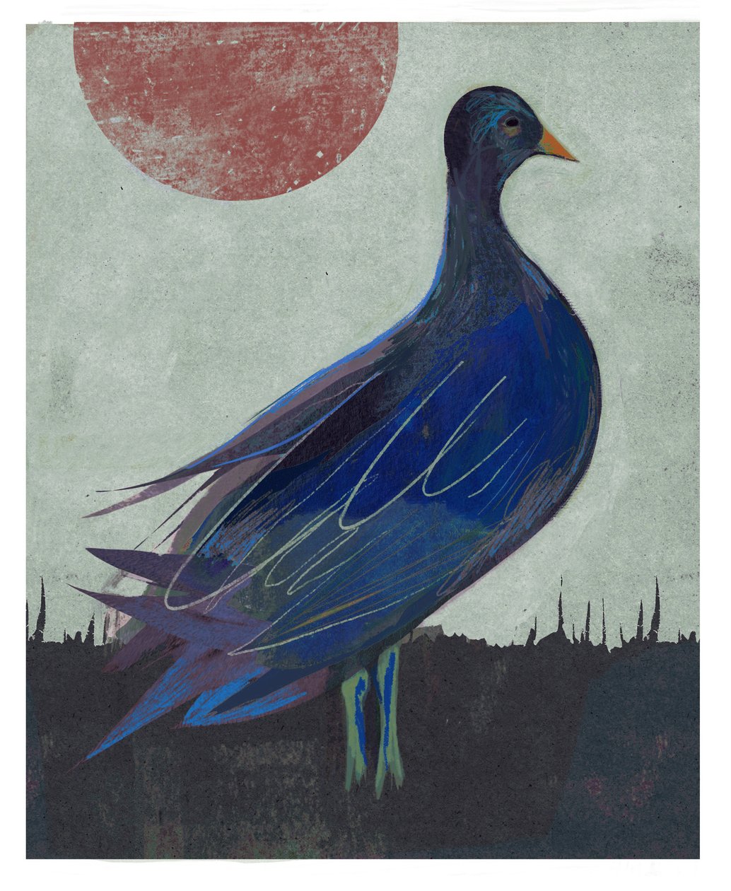 Pigeon Blues, 2023 (vegyes technika) alkotó: David McConochie