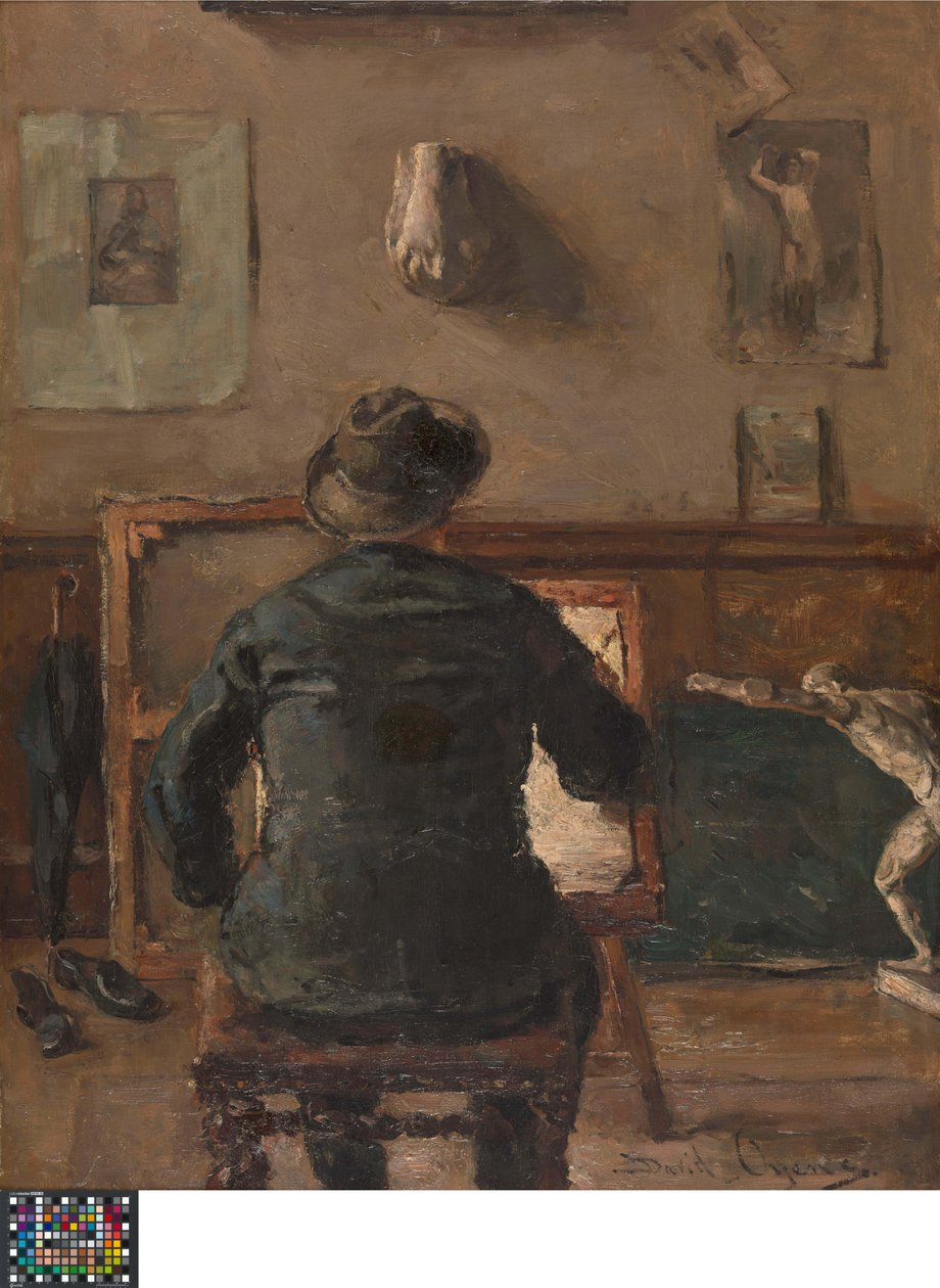 A művész a műtermében alkotó: David Oyens