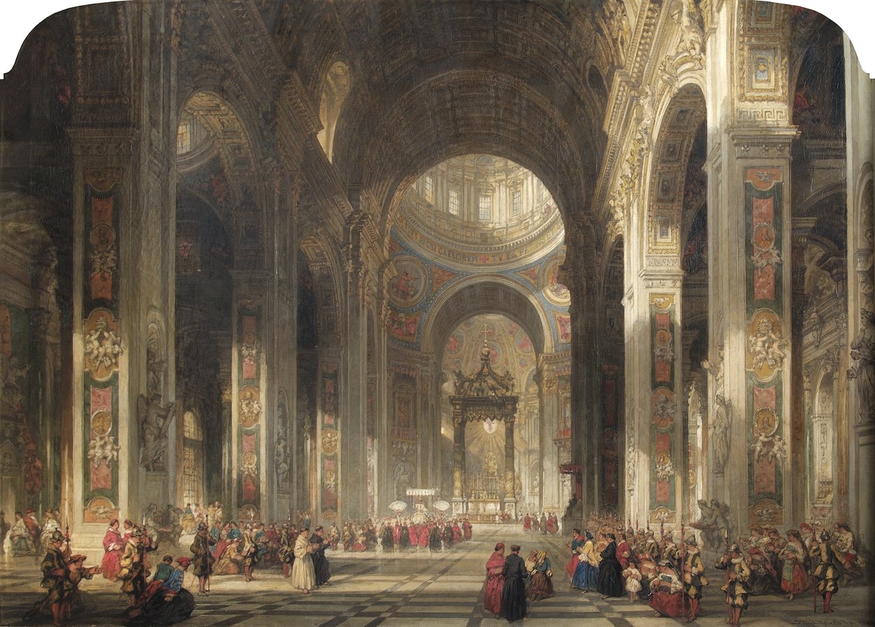 St Peters belseje, Róma, 1862 alkotó: David Roberts