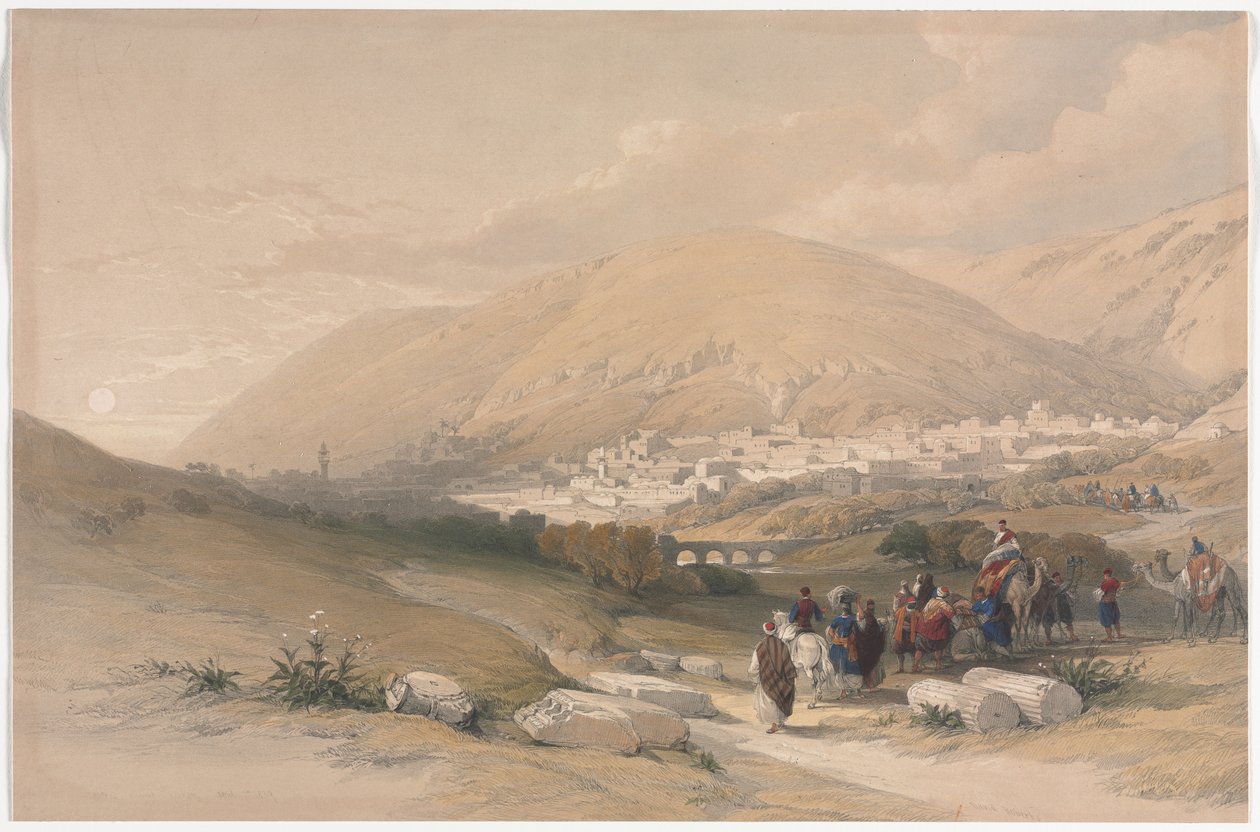 Nablus ókori Sikem, 1839. alkotó: David Roberts