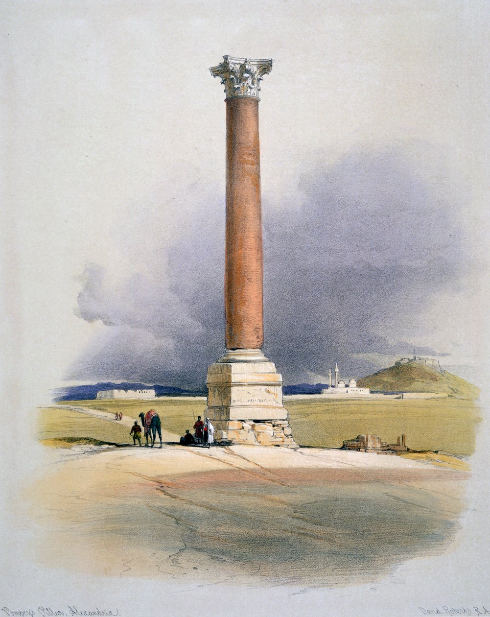 Pompeius-oszlop, Alexandria, 19. század alkotó: David Roberts