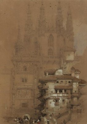 A káptalanház, burgosi székesegyház alkotó: David Roberts
