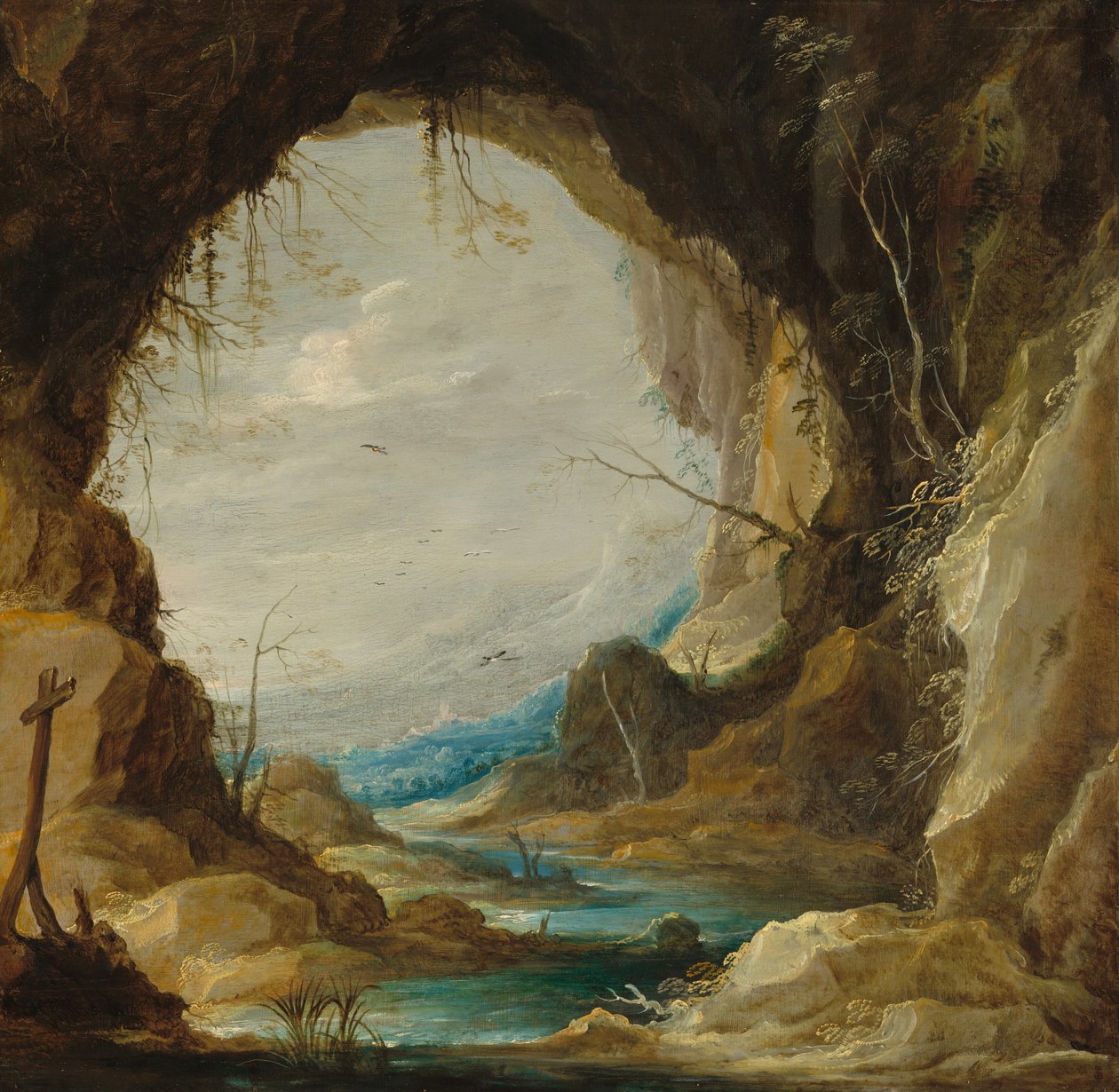 Vista egy barlangból, 1630-as évek eleje. alkotó: David Teniers II