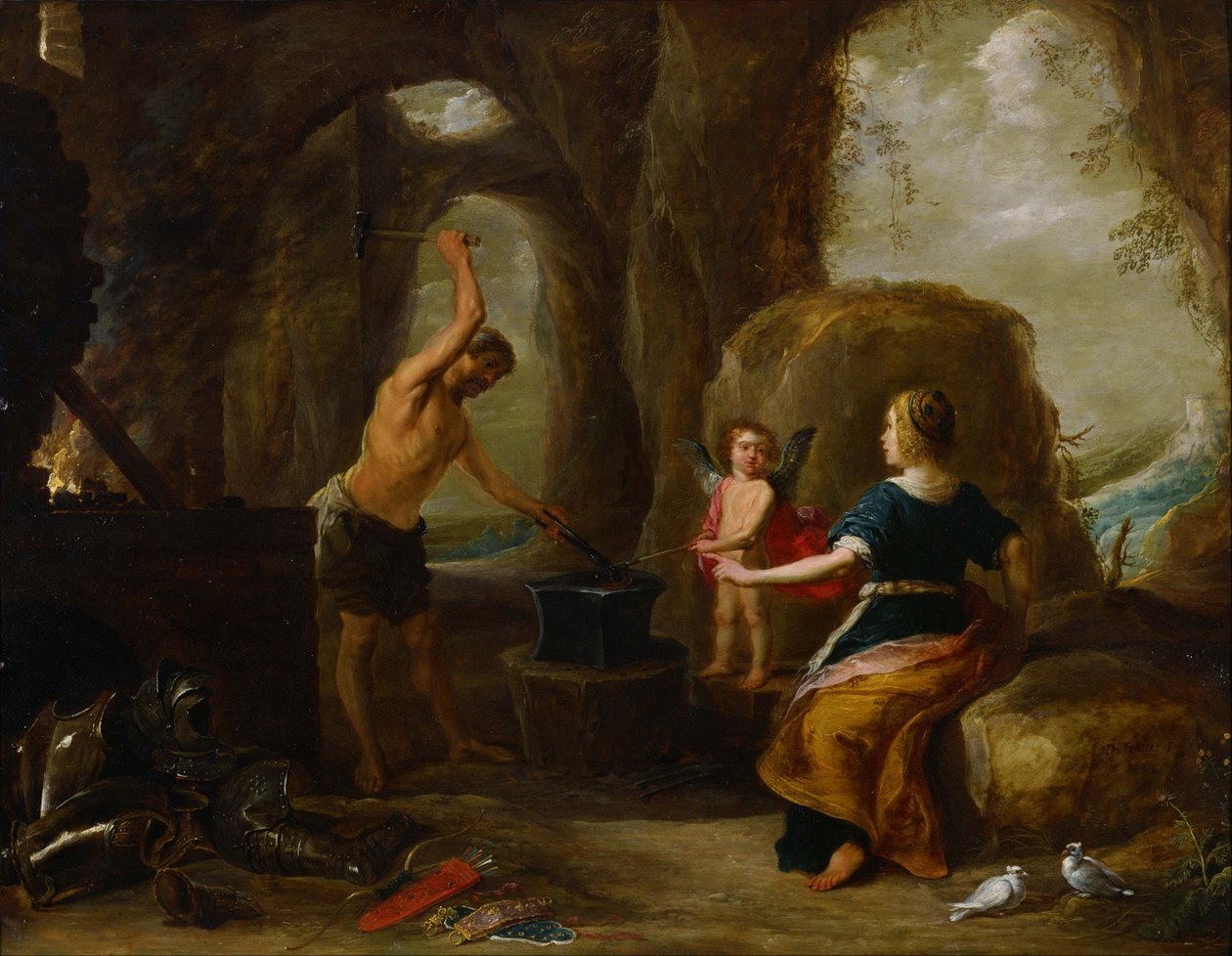 Vénusz meglátogatja a Vulkán kohóját alkotó: David Teniers the Elder