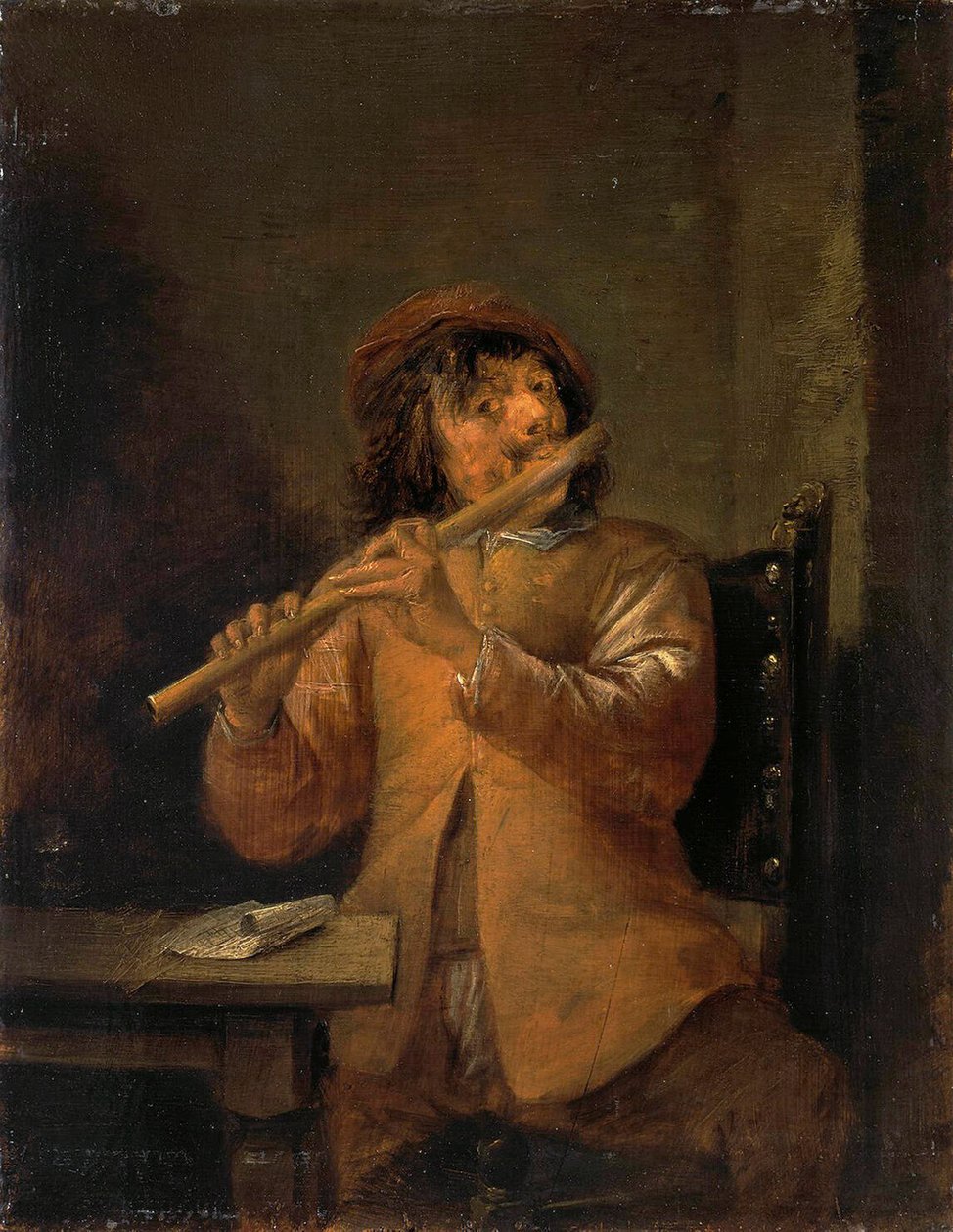 Fuvolaművész, 1630-as évek. alkotó: David Teniers the Younger