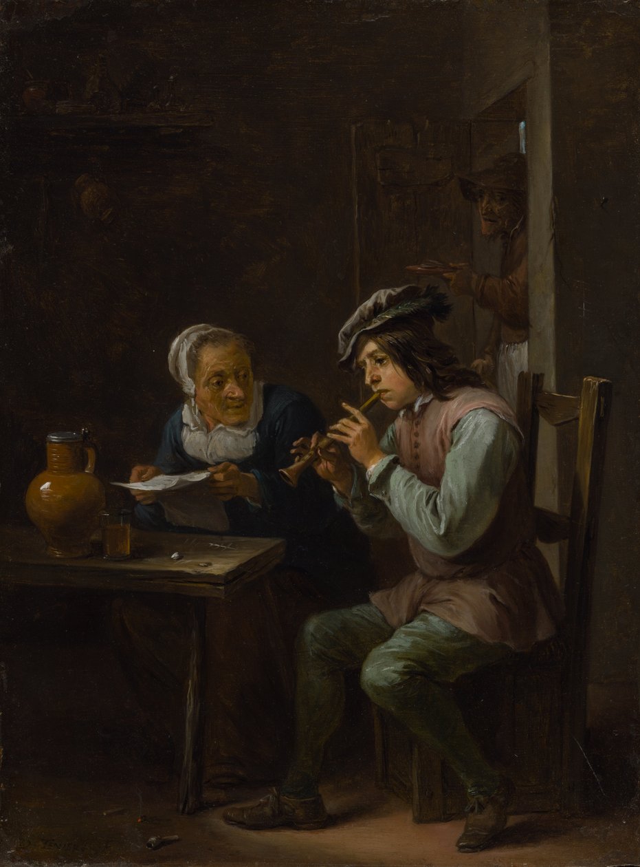 A Flageolet játékos alkotó: David Teniers the Younger