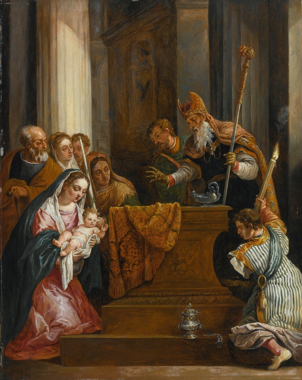 A bemutatás a templomban alkotó: David Teniers the Younger