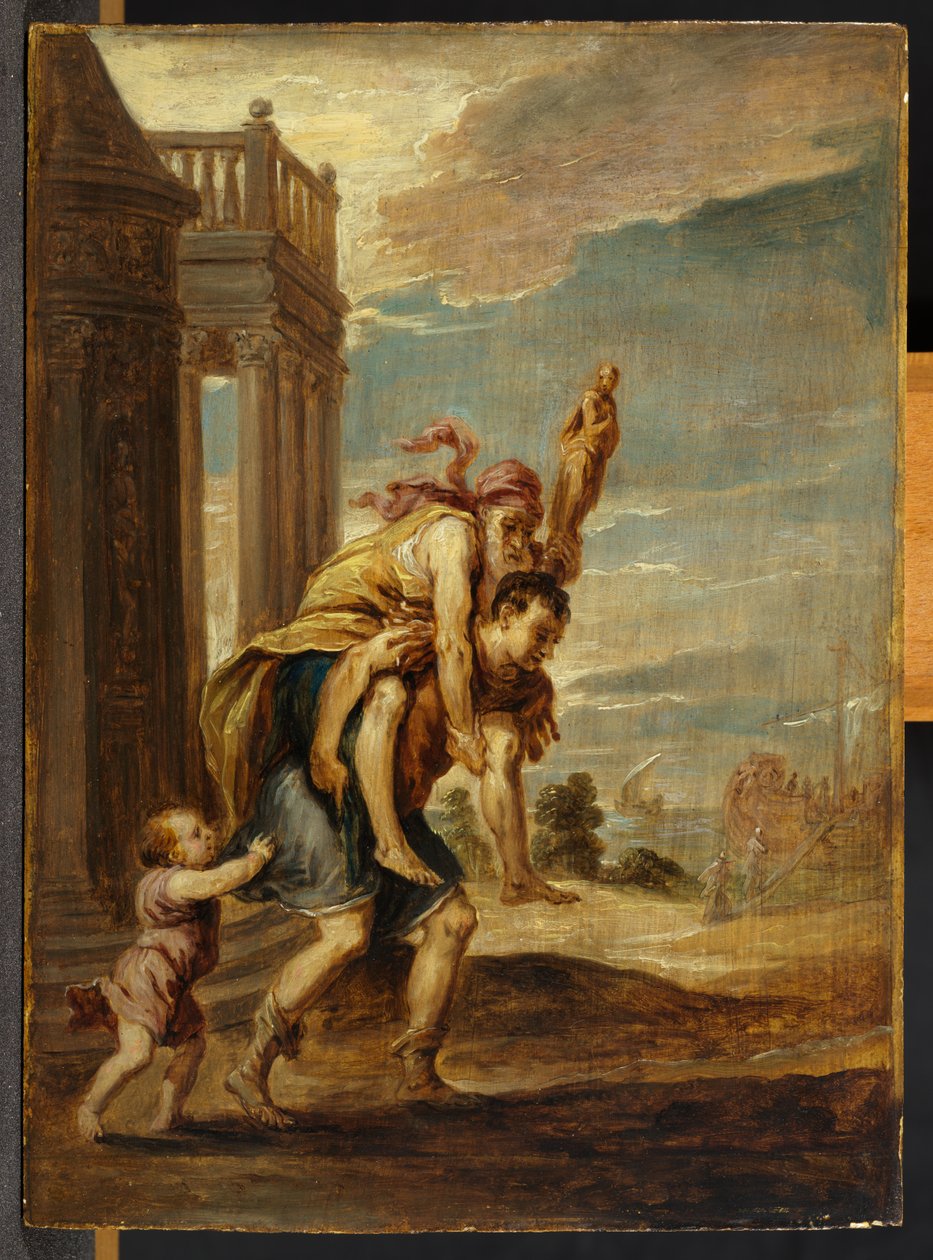 Aeneas menekül Trójából alkotó: David Teniers the Younger