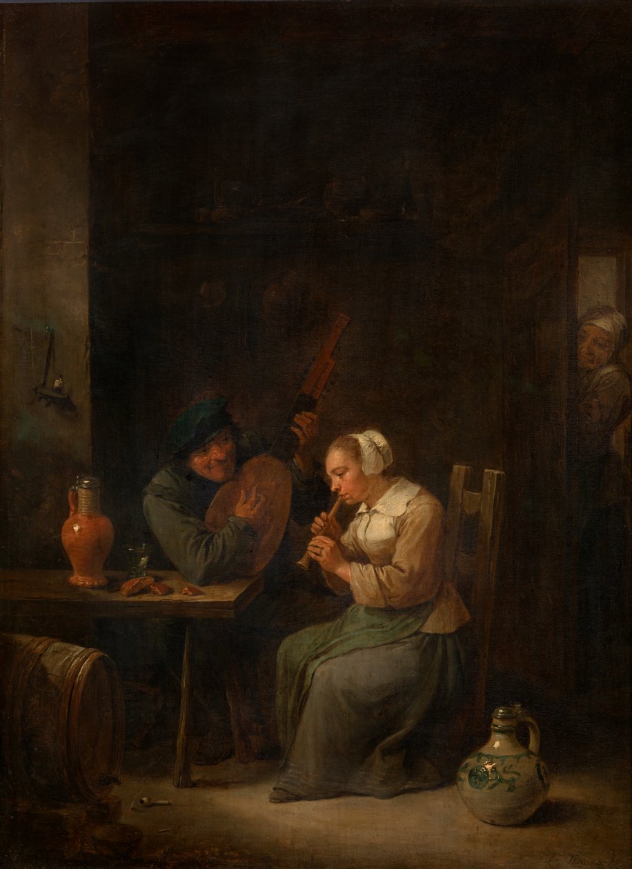 Duett (olaj) alkotó: David the Younger Teniers