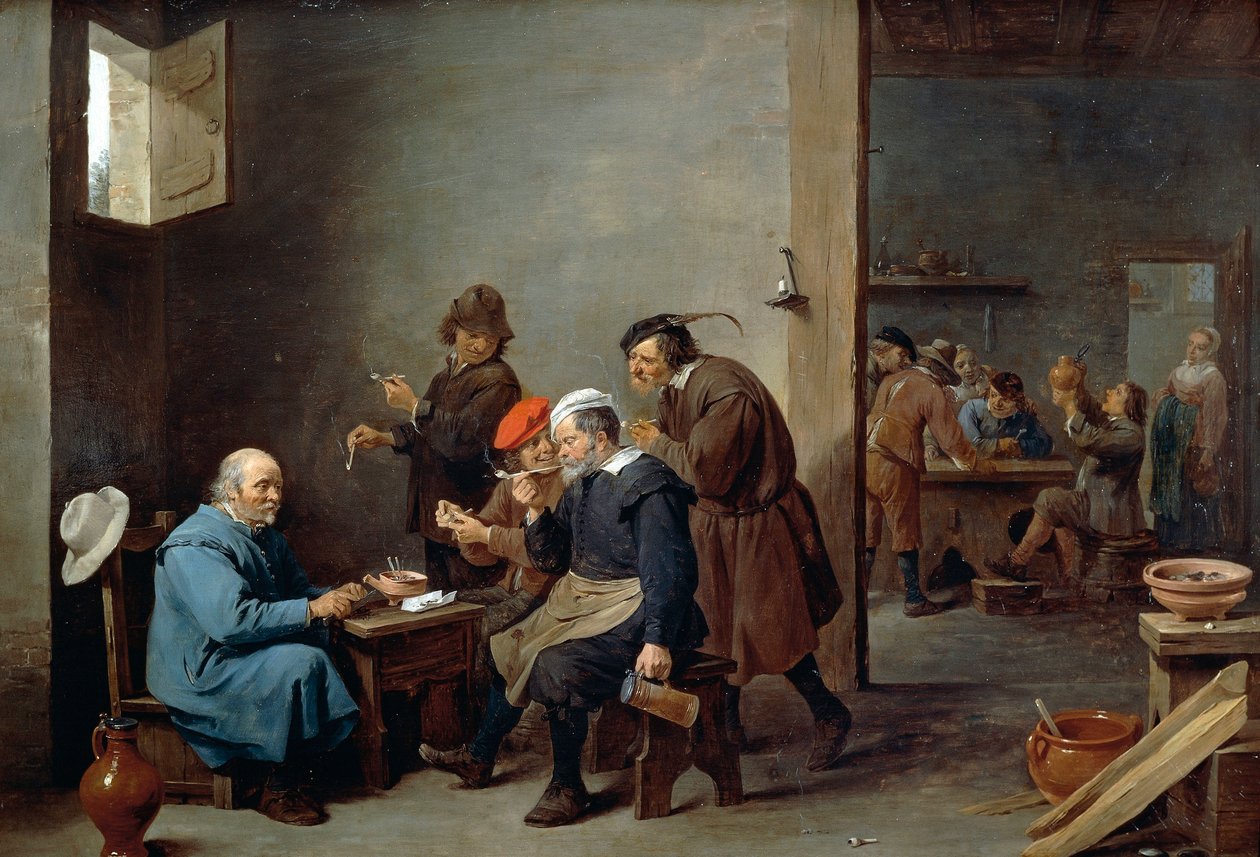 Férfi fehér kalapban alkotó: David Teniers the Younger