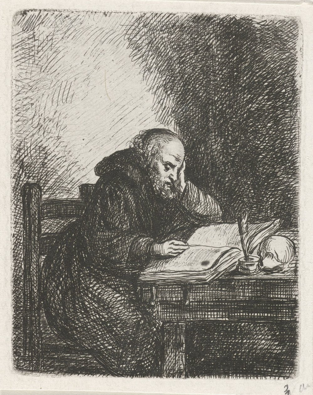 olvasó szerzetes alkotó: David van der Kellen
