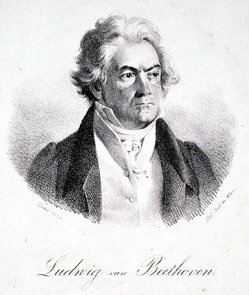 Ludwig van Beethoven (1770-1827) 1824 (litho) alkotó: Deker Deker