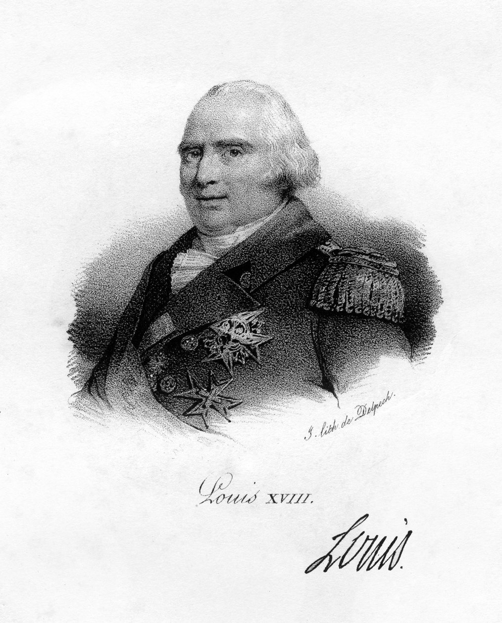 XVIII. Lajos francia király, XIX. alkotó: Delpech