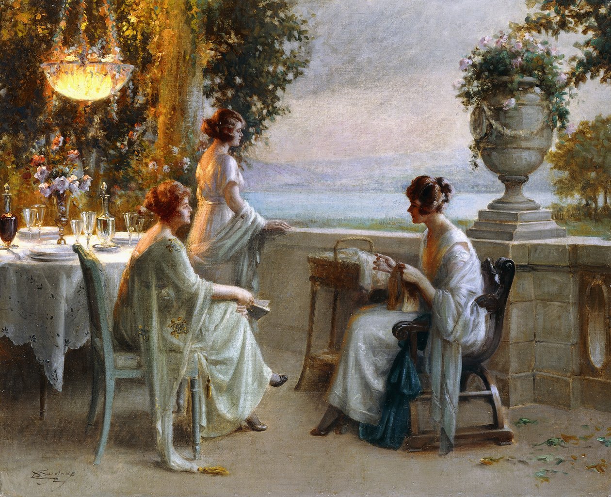 Soiree a teraszon alkotó: Delphin Enjolras