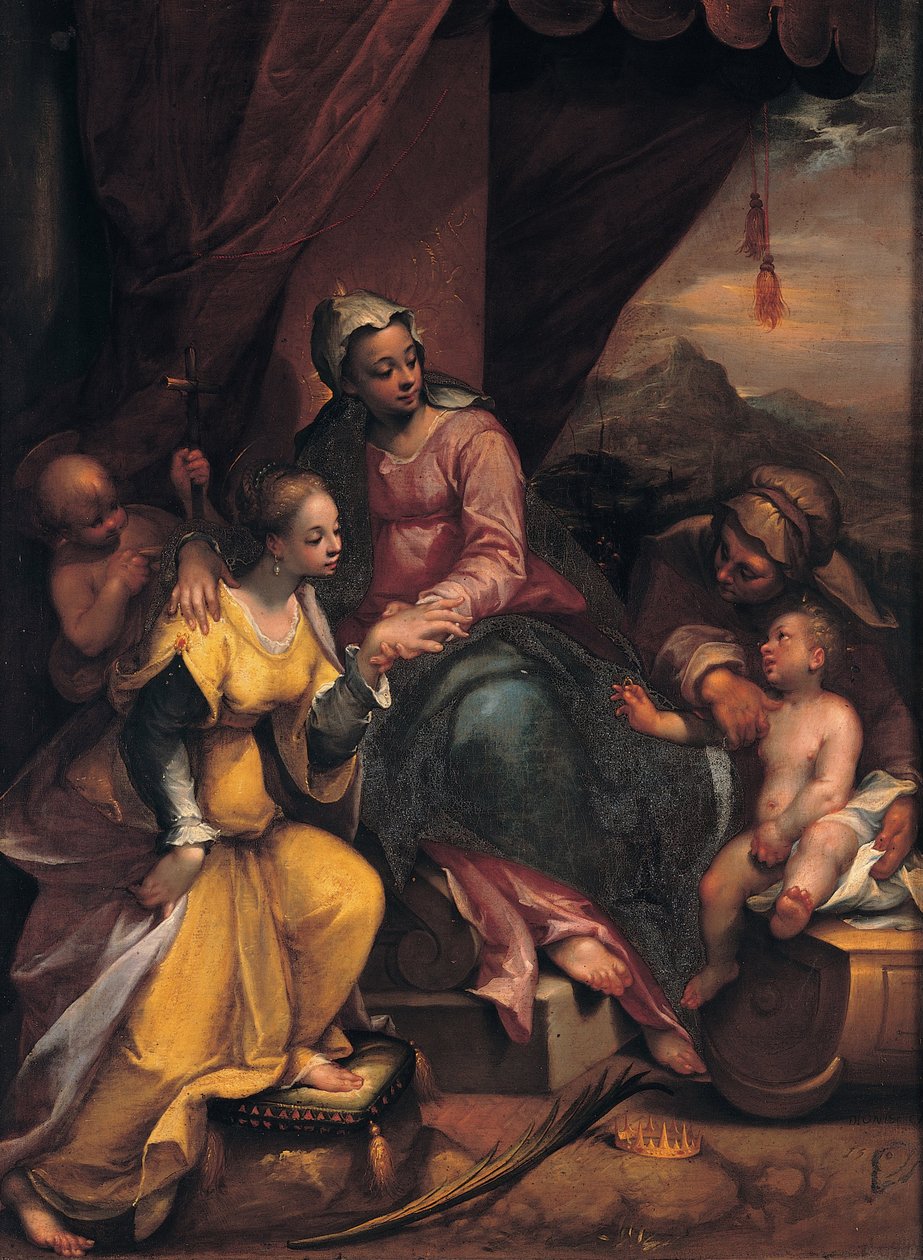 Szent Katalin misztikus házassága, 1590 alkotó: Denis Calvaert