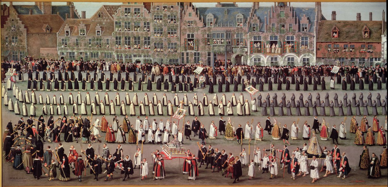 Az Ommeganck Brüsszelben 1615-ben: Notre Dame de Sablon körmenete, 1616 (Izabella főhercegnő diadala részlete) (lásd még: 187569) alkotó: Denys van Alsloot