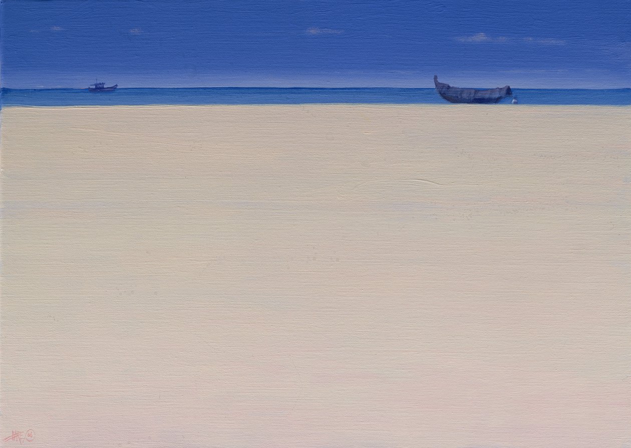 Halászhajók Puvarban, Kerala alkotó: Derek Hare