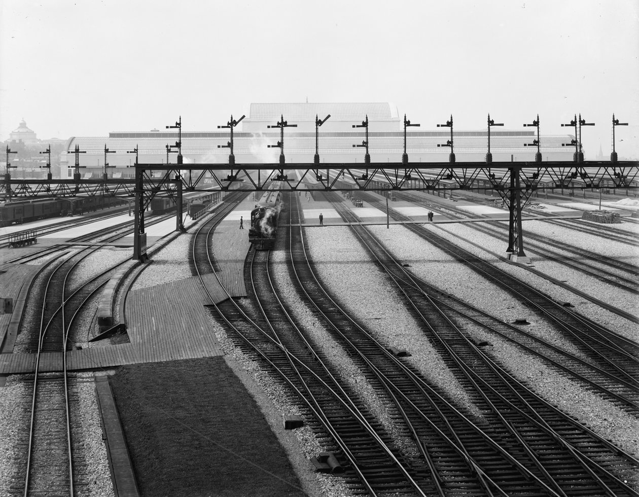 Switch yards, Union Station, Washington, D.C., 1907-1910 körül alkotó: Detroit Publishing Co.