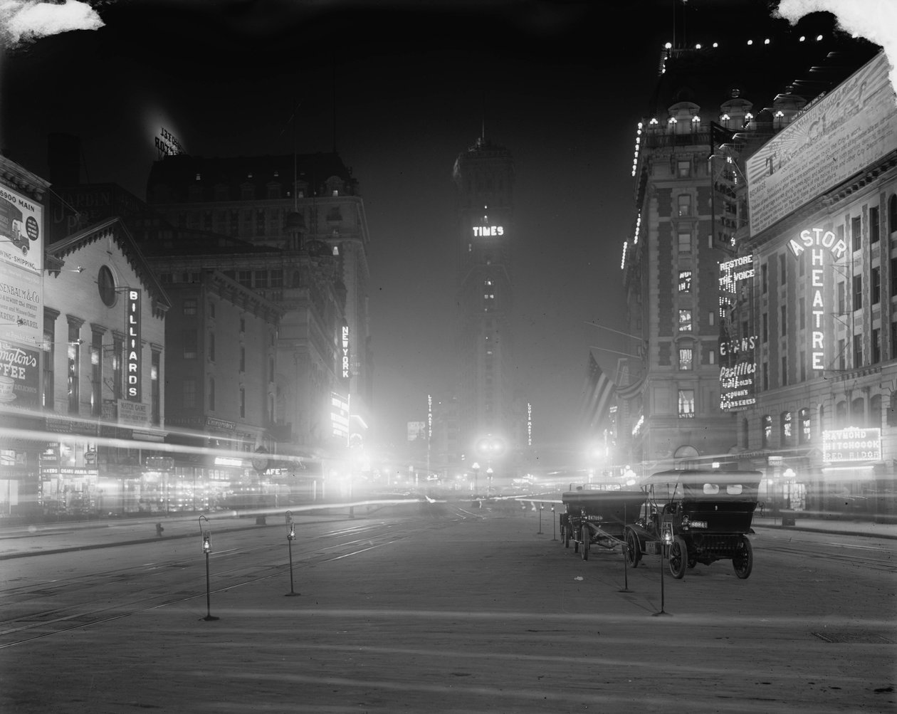 Times Square éjszaka, New York, N.Y., 1900-15 körül alkotó: Detroit Publishing Co.