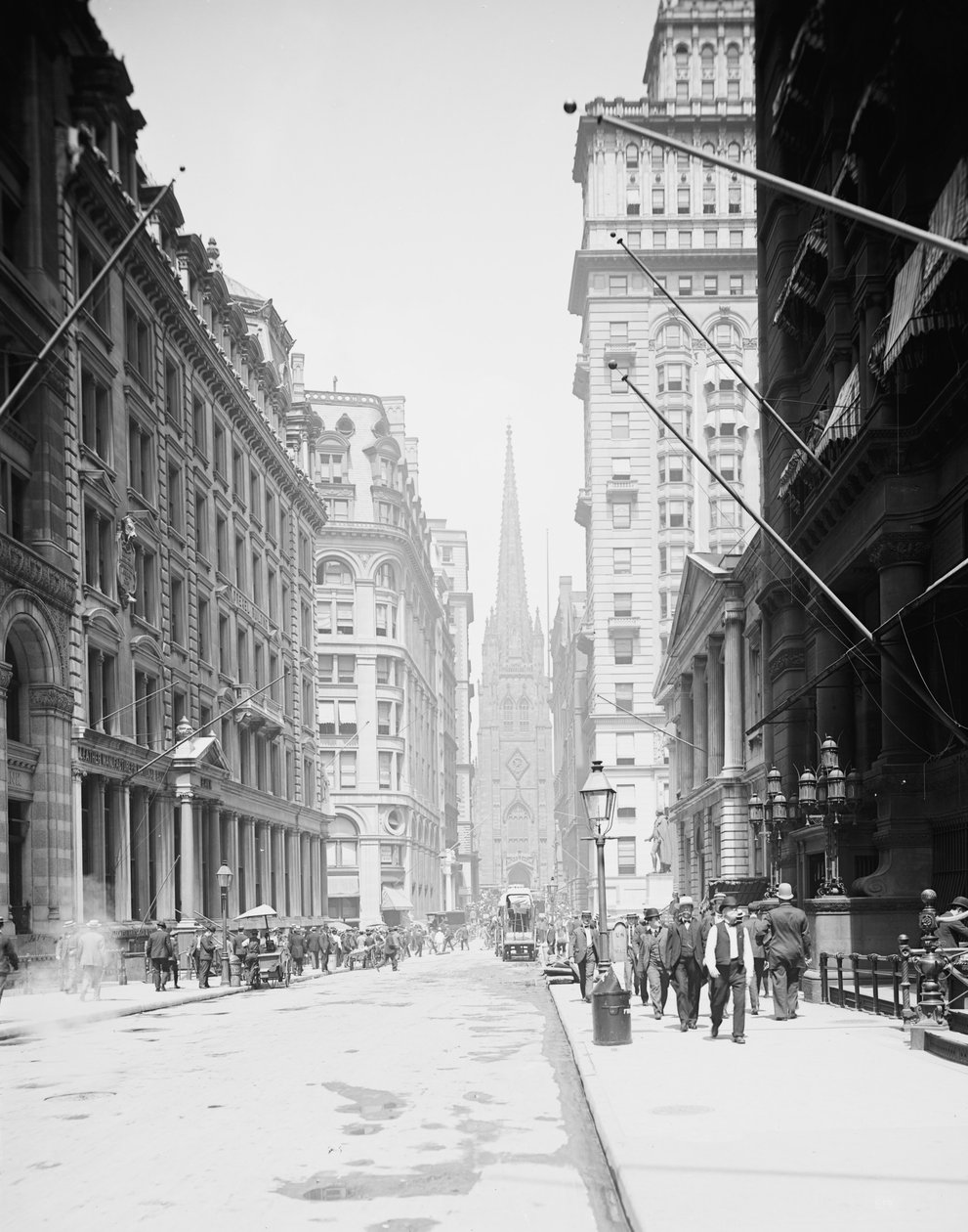 Wall St. and Trinity Church, New York, N.Y., 1903 alkotó: Detroit Publishing Co.