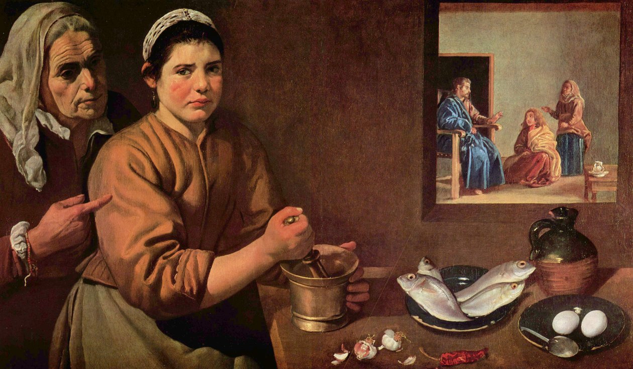 Krisztus Márta és Mária házában alkotó: Diego Velázquez