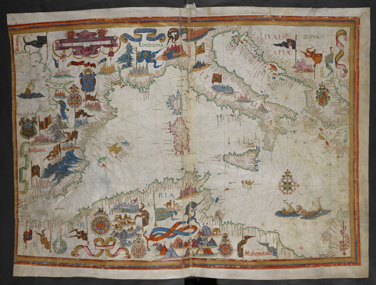 Illusztráció a "Queen Mary Atlas"-ból alkotó: Diego Homem