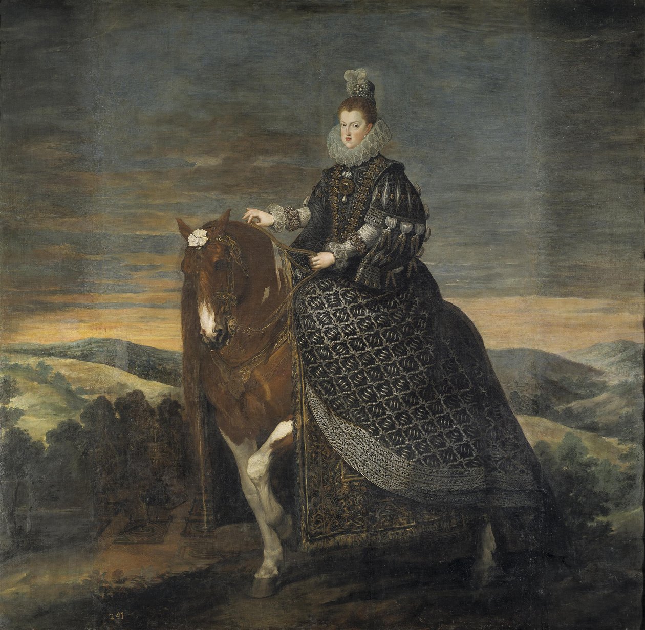 Margit osztrák királynő lóháton alkotó: Diego Velázquez