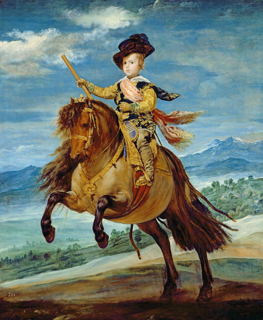 Balthasar Károly herceg lóháton, 1635-36 körül alkotó: Diego Velázquez