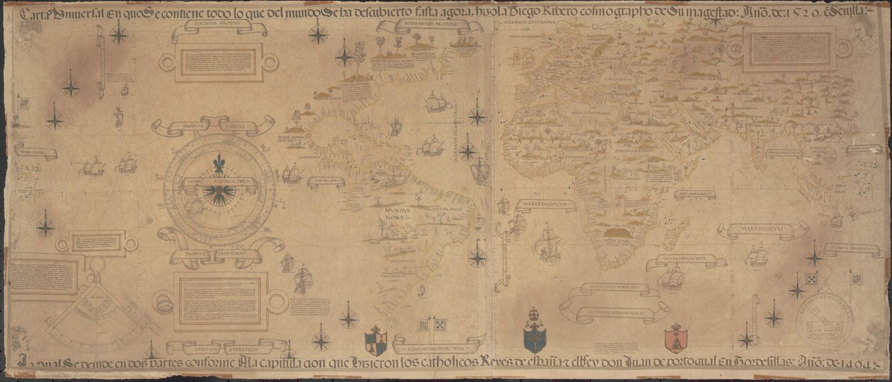 Világtérkép-propaganda, 1529 alkotó: Diogo Ribeiro