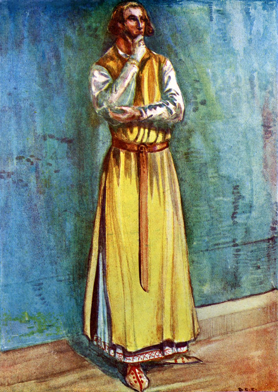 Férfi jelmez János uralkodása idején (1199-1216) alkotó: Dion Clayton Calthrop