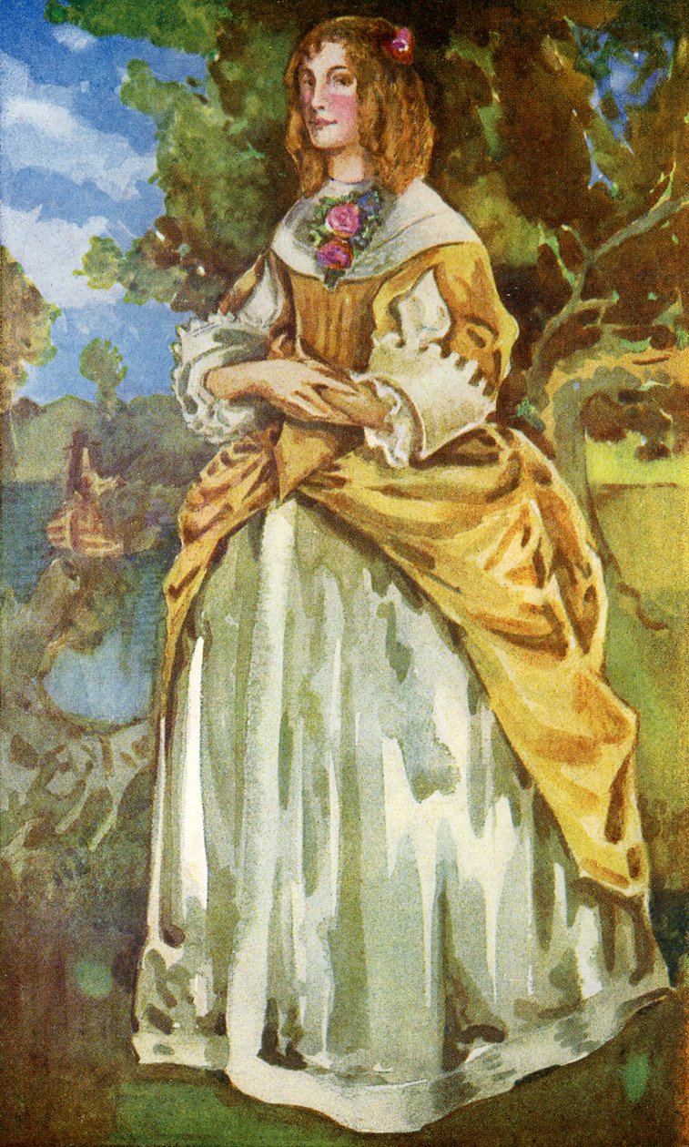 Női jelmez II. Jakab uralkodása idején (1685-1689) alkotó: Dion Clayton Calthrop