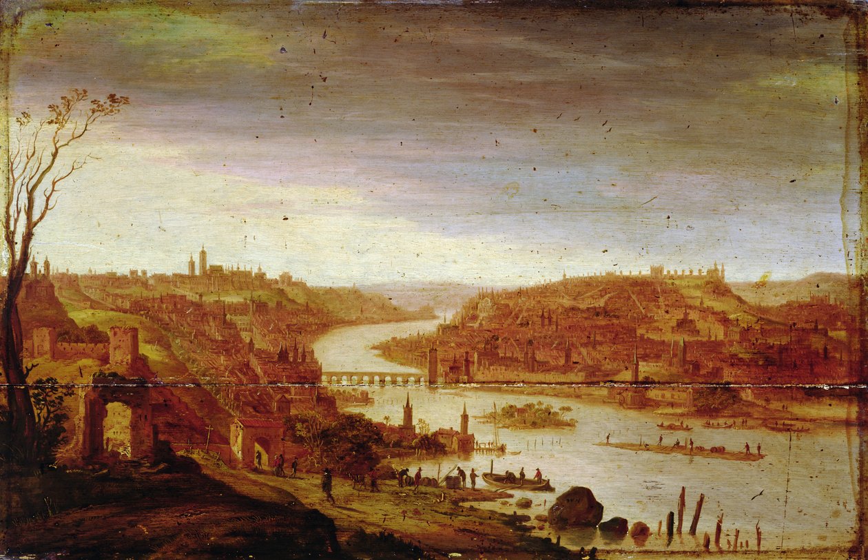 Prágai kilátás (restaurálatlan változat, lásd még: 57946) alkotó: Dirck Verhaert