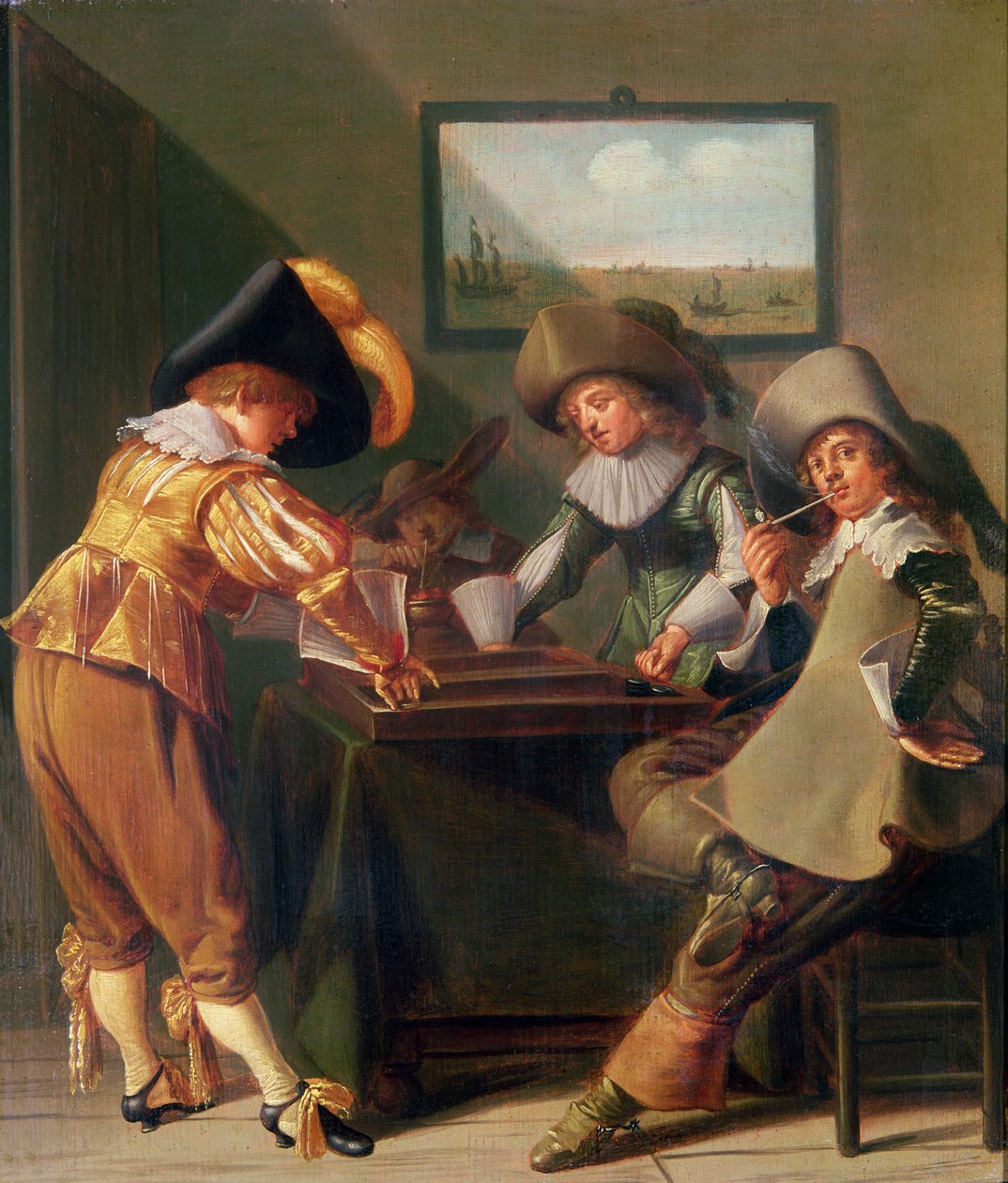 Backgammon játékosok, 17. század alkotó: Dirck Hals