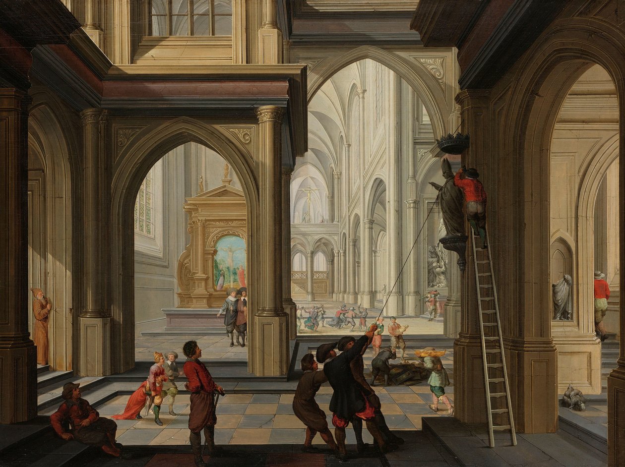 Ikonoklaszma egy templomban alkotó: Dirck van Delen