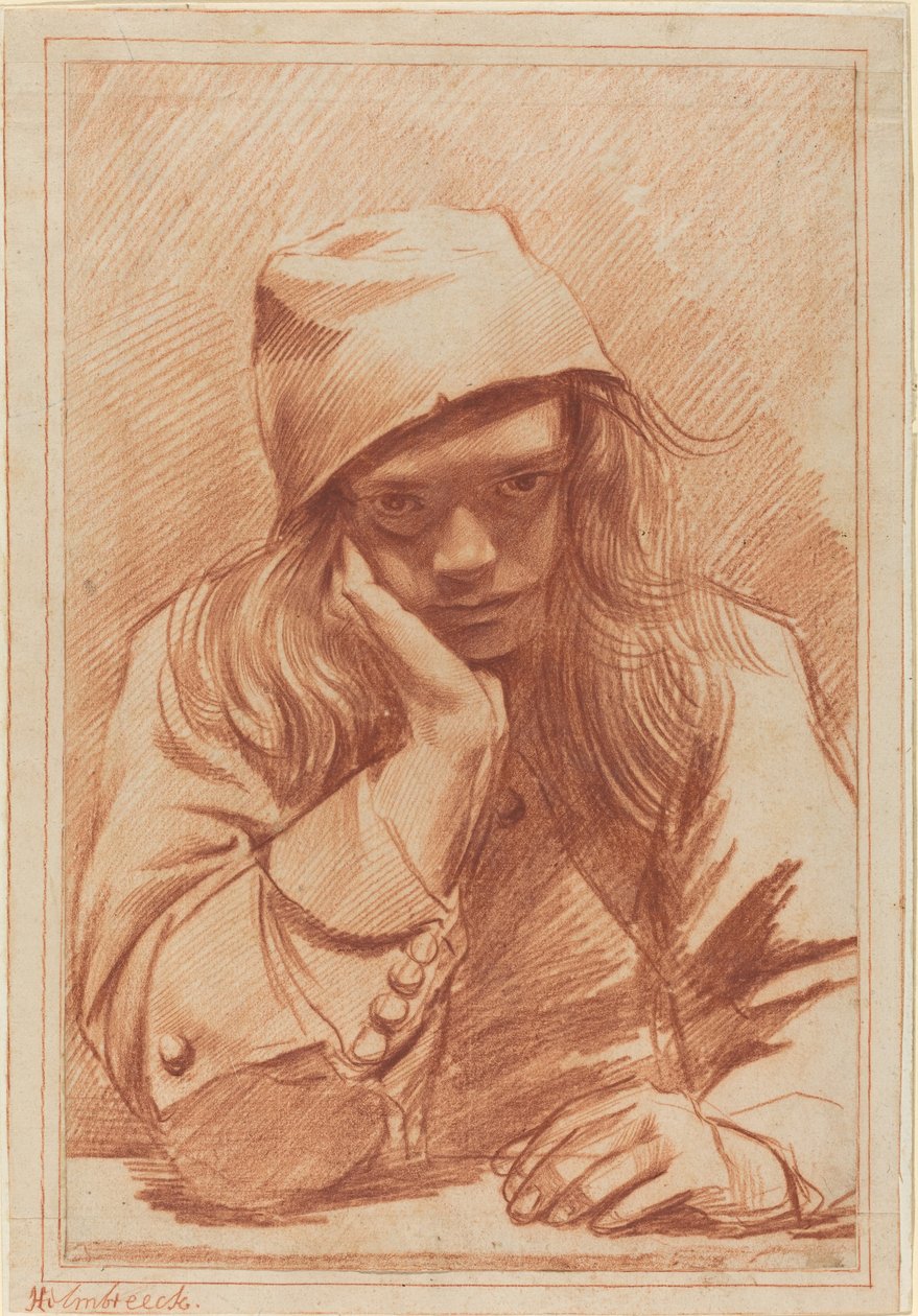 Önarckép, 1633-1696 körül (vörös kréta) alkotó: Dirk Theodor Helmbrecker
