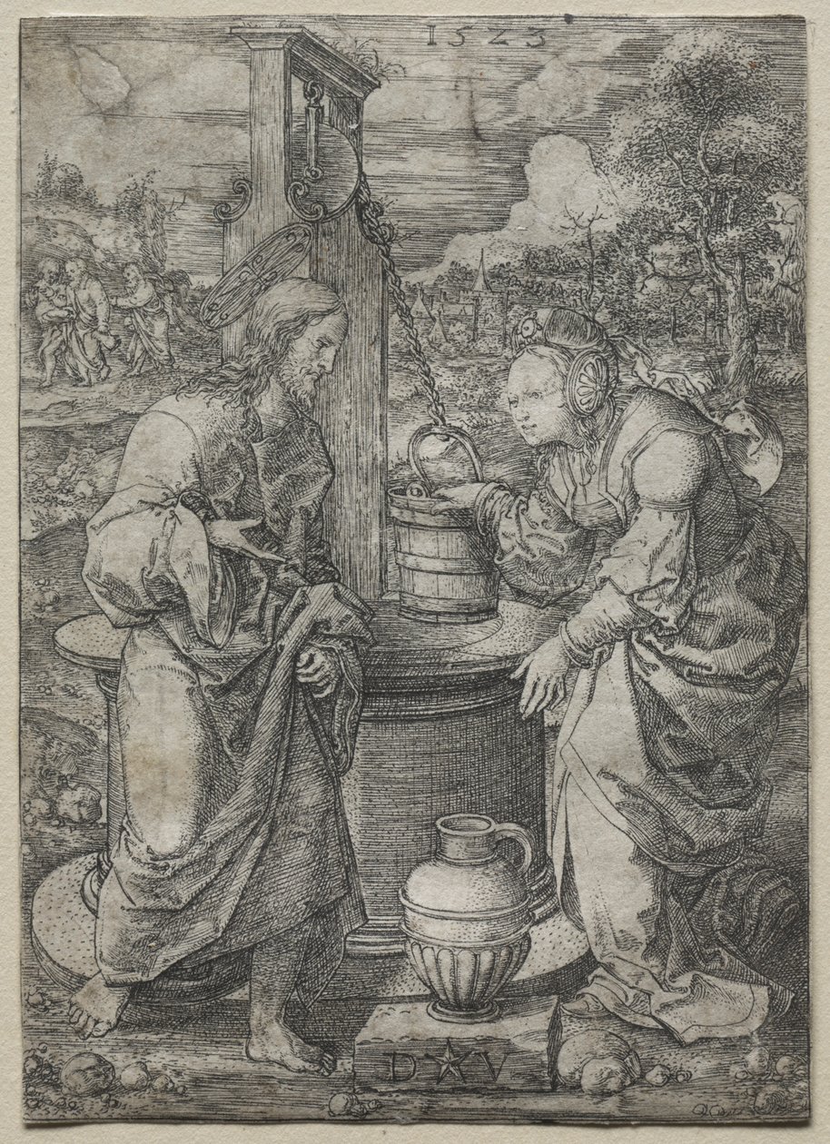Krisztus és a szamáriai asszony, 1523. alkotó: Dirk Vellert